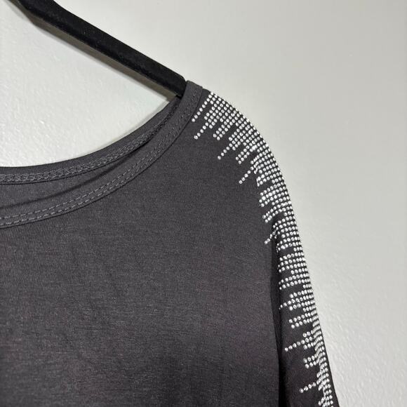 Julia Women's Dopamine Rhinestone Bling Cat Black Top - Size L/XL - Whimsygoth - Picture 2 of 8